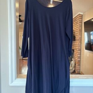 Zenana Outfitters Midnight Blue Long Sleeve Dress